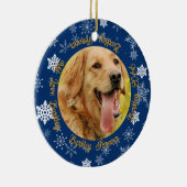 犬と今2フォトブルースノーフレーク セラミックオーナメント (右)