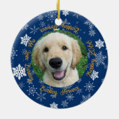 犬と今2フォトブルースノーフレーク セラミックオーナメント (裏面)