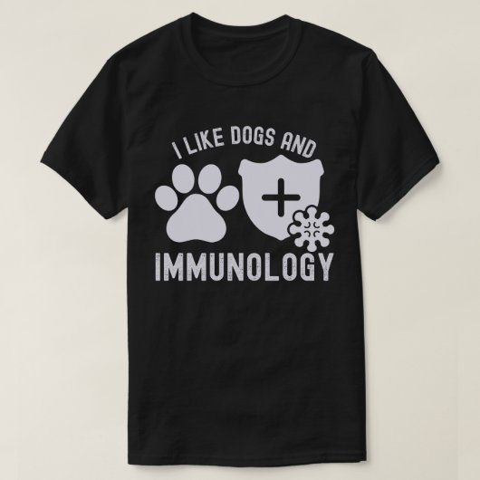 犬と免疫学が好き Tシャツ (デザイン正面)