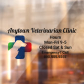 犬と医療のシンボル獣医の窓がしがみつく ウィンドウサイン (シート2)