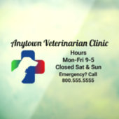 犬と医療のシンボル獣医の窓がしがみつく ウィンドウサイン (シート3)