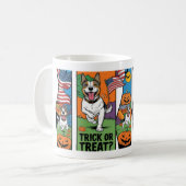犬と可愛くて面白いハロウィーンマグ コーヒーマグカップ (正面左)
