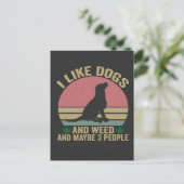 犬と大麻が好きで、たぶん3人のヴィンテージ ポストカード (スタンド正面)