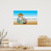 犬と女性の海の横 – Frau mit Hund am Meer ポスター (キッチン)