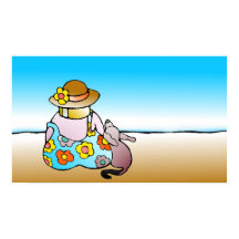 犬と女性の海の横 – Frau mit Hund am Meer