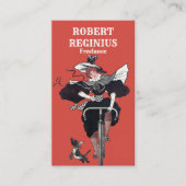 犬と女性サイクリング 名刺 (正面)