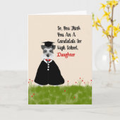 犬と娘のための第8級卒業カード カード (黄色い花)