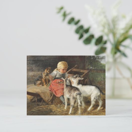 犬と子供たちと少女 ヘルミーネ・ビーデルマン＝アレントによる ポストカード (スタンド正面)