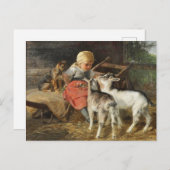 犬と子供たちと少女 ヘルミーネ・ビーデルマン＝アレントによる ポストカード (正面/裏面)