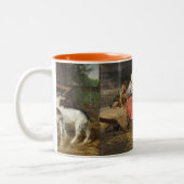 犬と子供と女の子ハーミンBiedermann-Arendts ツートーンマグカップ (左)