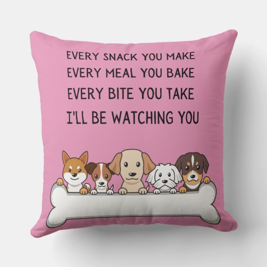 犬と子犬のおもしろい魅力的顔 クッション (裏面)