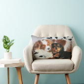 犬と子犬のキャリバリーキングチャールズスパニエル犬枕 ランバークッション (椅子)