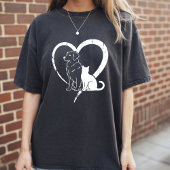 犬と子猫のハートTシャツ、ペット愛好家のための服 Tシャツ
