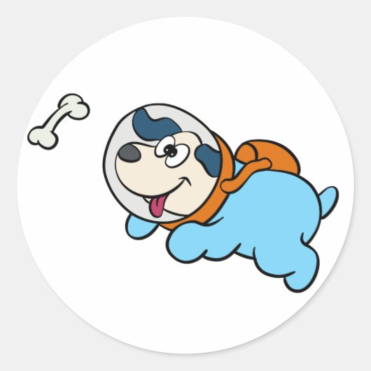 犬と宇宙 |背景色の選択 ラウンドシール (正面)