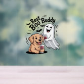 犬と幽霊がワインを飲む。クラシックTシャツ アクリルサイン (ニュートラル)