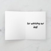 犬と彼らのウォーカーのために！ サンキューカード (内部)