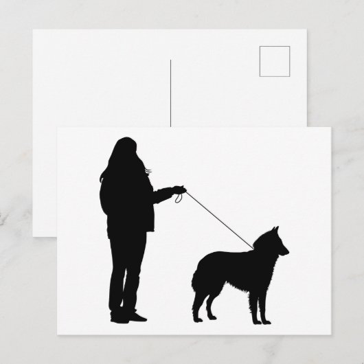 犬と所有者 ポストカード (正面/裏面)