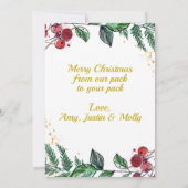 犬と新婚カップルの写真フローラクリスマス (裏面)