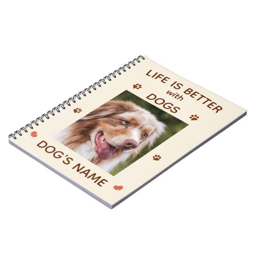 犬と暮らしが良い – かわいいカスタムノート ノートブック (左側)