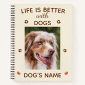 犬と暮らしが良い – かわいいカスタムペットのスパイラル ノートブック (正面)