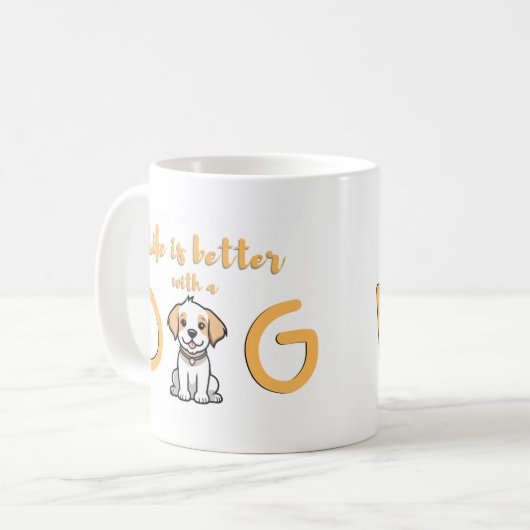 犬と暮らしが良い – マグカップ (正面左)