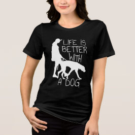 犬と暮らしが良い – 犬好き トライブレンドTシャツ