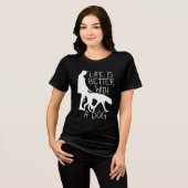 犬と暮らしが良い – 犬好き トライブレンドTシャツ (正面全面)