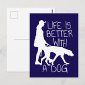 犬と暮らしが良い – 犬好き ポストカード (正面/裏面)