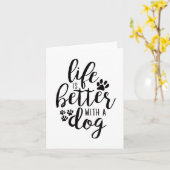 犬と暮らすのは犬の目的引用文 カード (黄色い花)