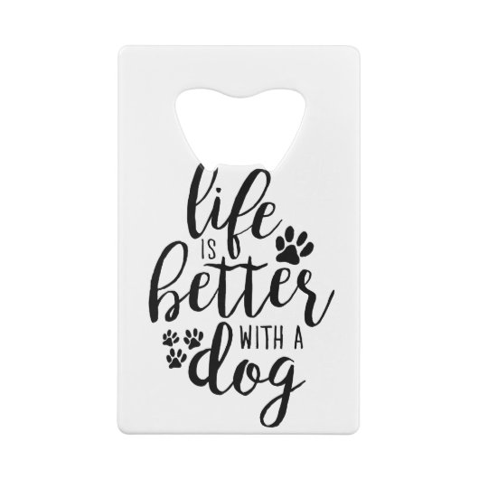 犬と暮らすのは犬の目的引用文 クレジットカード栓抜き (裏面)