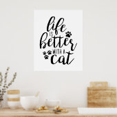 犬と暮らすのは犬の目的引用文 ポスター (キッチン)