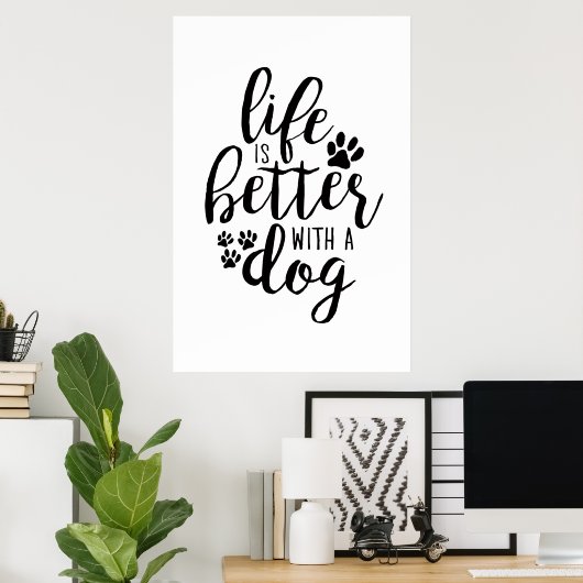 犬と暮らすのは犬の目的引用文 ポスター (ホームオフィス)