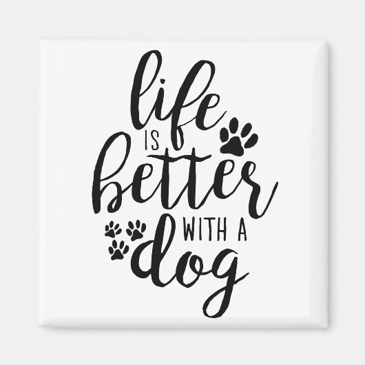犬と暮らすのは犬の目的引用文 マグネット (正面)