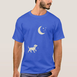 犬と月と星 Tシャツ