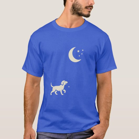 犬と月と星 Tシャツ (正面)