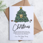 犬と木のペット愛好家のためのクリスマスフラットホリデーカード シーズンカード
