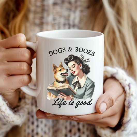 犬と本の愛好家コーヒーマグ コーヒーマグカップ