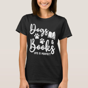 犬と本の生活は完璧な動物の本Dog Re Tシャツ