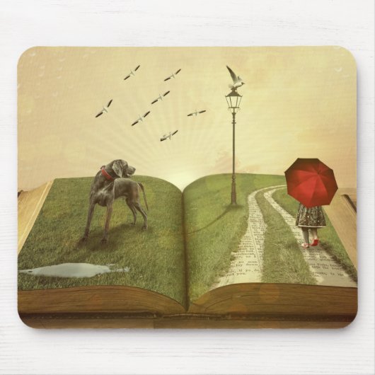 犬と本 マウスパッド (正面)