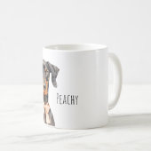 犬と桃のリボン コーヒーマグカップ (正面右)