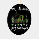 犬と植物の愛好家に容易に制限 セラミックオーナメント (右)