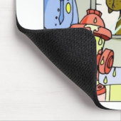 犬と消火栓の警察がギフトとティおもしろいーを並べる マウスパッド (コーナー)