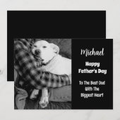 犬と父親の黒白写真（ハグ） シーズンカード (正面/裏面)