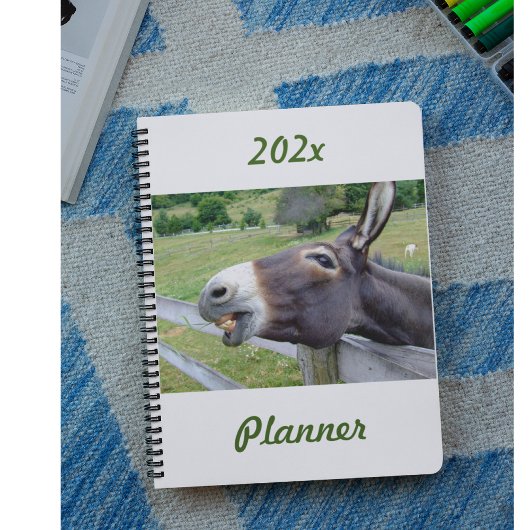 犬と牧草地で微笑むロバ プランナー手帳