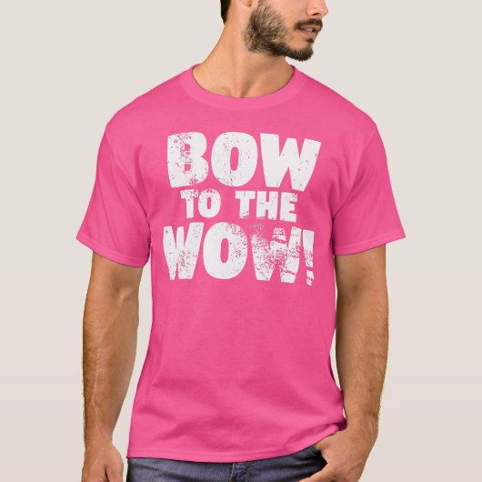 犬と犬のためのワウ犬の恋人に弓をラップの引く Tシャツ (正面)