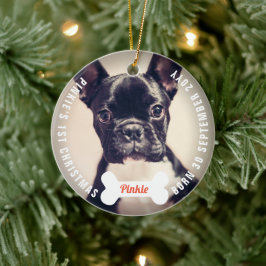 犬と犬の愛犬ペットの初めてのクリスマス写真 セラミックオーナメント