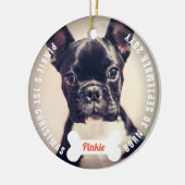 犬と犬の愛犬ペットの初めてのクリスマス写真 セラミックオーナメント (左)