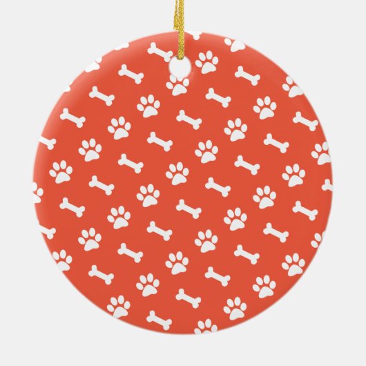 犬と犬の愛犬ペットの初めてのクリスマス写真 セラミックオーナメント (裏面)