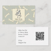 犬と犬の骨パターン犬のグルーミングスパ 名刺 (正面/裏面)