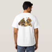 犬と狩猟のトロフィー アウトドアハンターギフト Tシャツ (裏面フル)